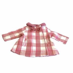 First Impressions Coat Pink Plaid 0-3 Mos New